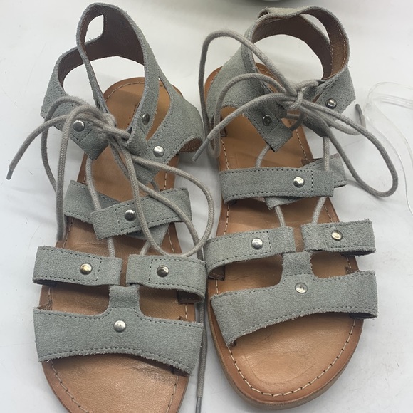 Urban Outfitters Light green Leather Lace Up Sandals Size 7. MCS3736 - Picture 9 of 10